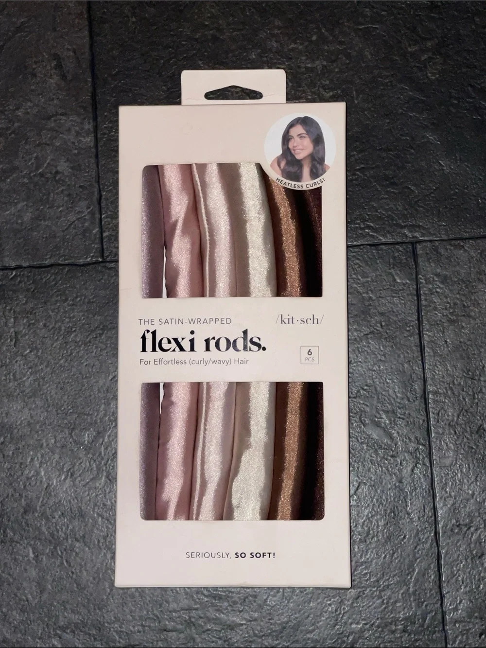 Kitsch Satin-Wrapped Flexi Rods - Pink, Ivory, Brown